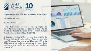 Juros recebidos na repetição de indébito tributário