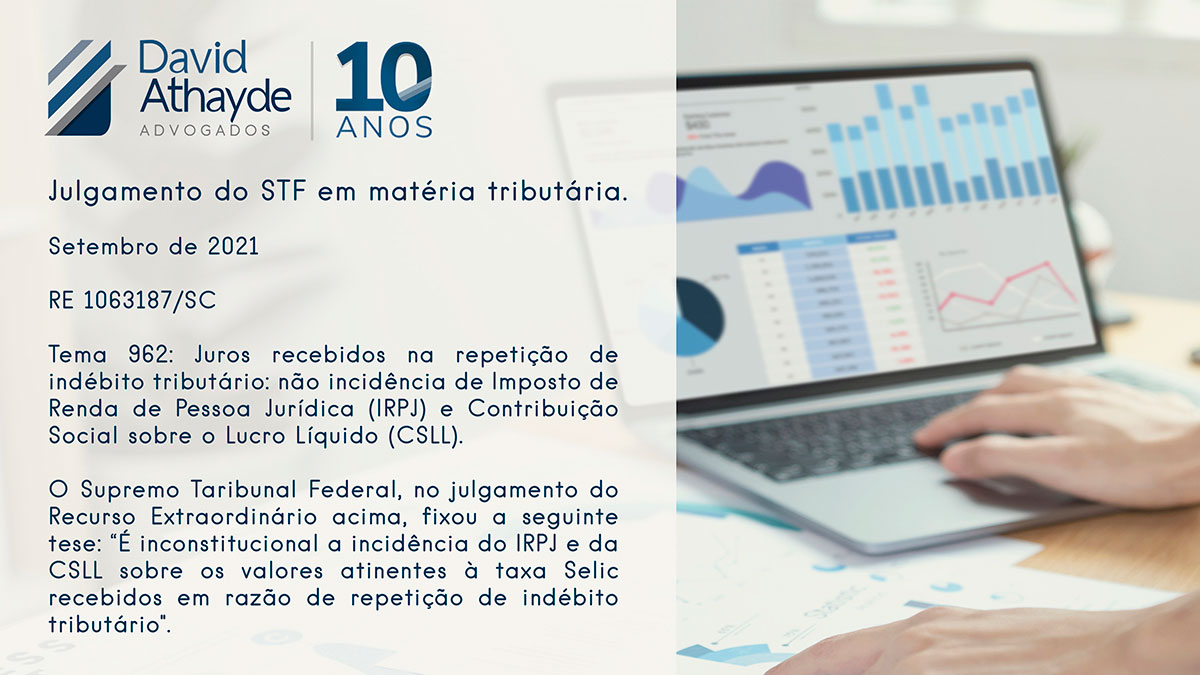 Juros recebidos na repetição de indébito tributário